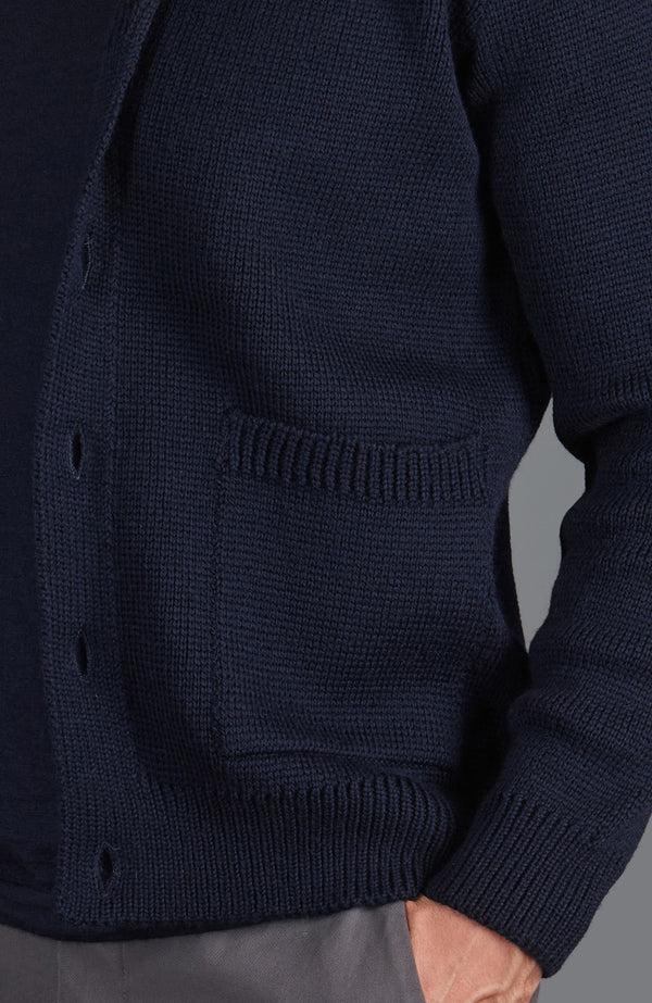 Paul James Mens Chunky Merino Wool Shawl Collar Cardigan