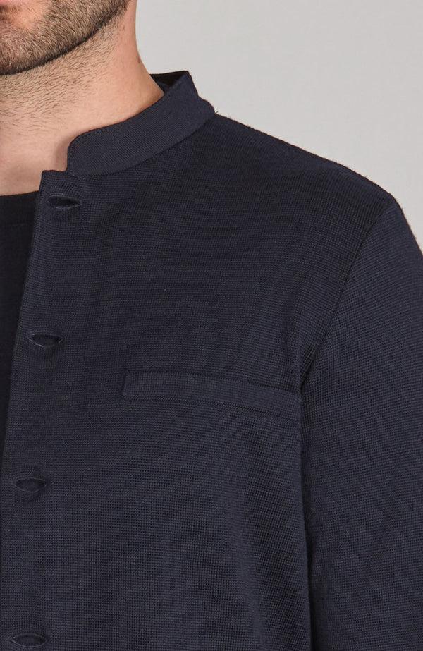 Paul James Mens Extra Fine Merino Wool Knitted Nehru Jacket