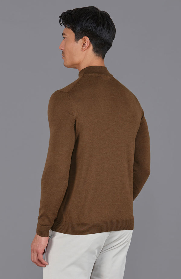 Paul James Mens Extra Fine Merino Wool Mock Turtleneck Jumper