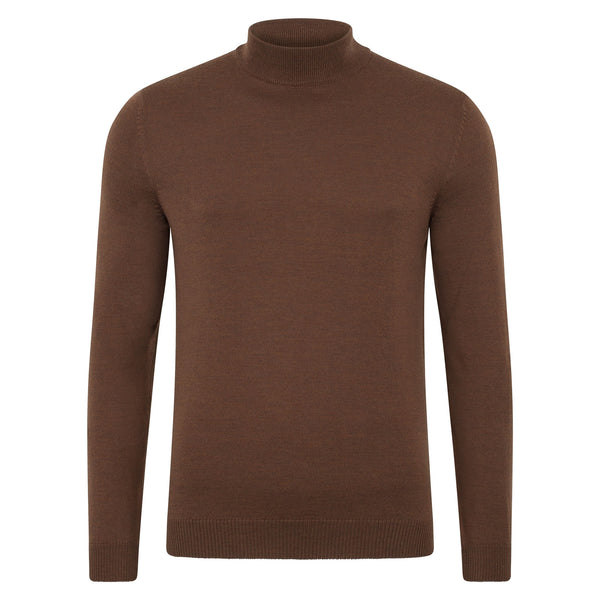 Paul James Mens Extra Fine Merino Wool Mock Turtleneck Jumper