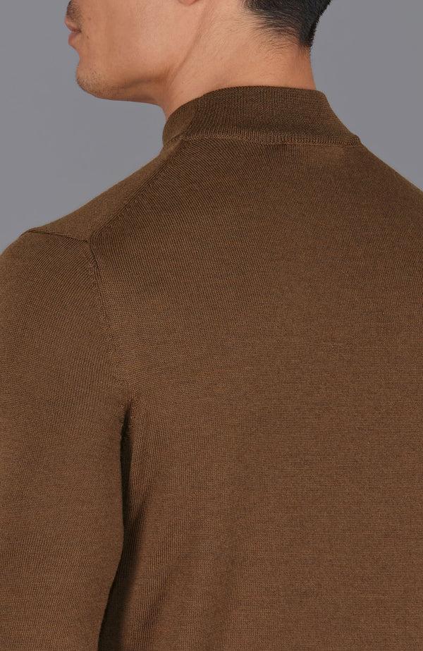 paul james Mens Extra Fine Merino Wool Mock Turtleneck Jumper