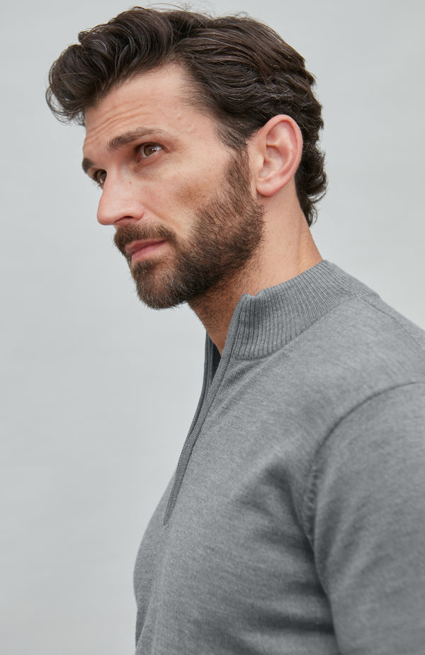 Paul James Mens Extra Fine Merino Wool Quarter Zip Jumper