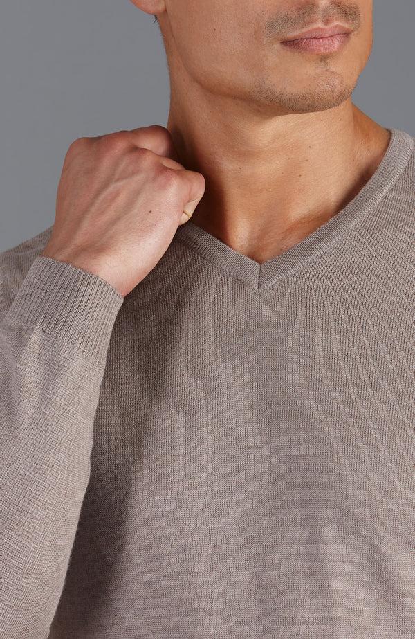 Paul James Mens Extra Fine Merino Wool V-Neck Jumper