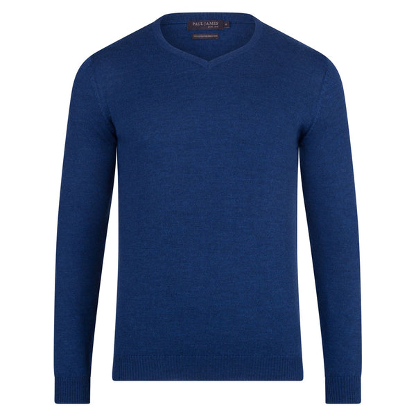 Paul James Mens Extra Fine Merino Wool V-Neck Jumper