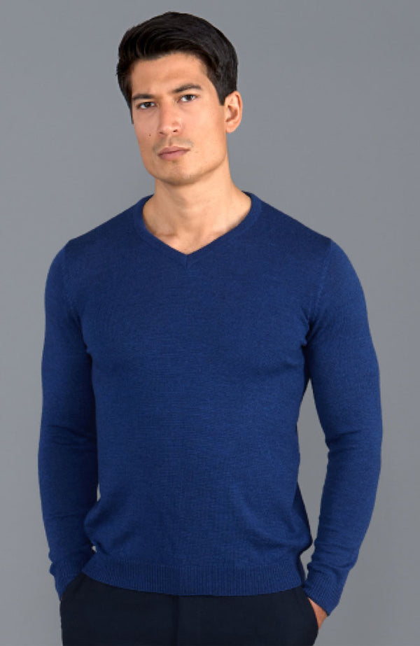 Paul James Mens Extra Fine Merino Wool V-Neck Jumper