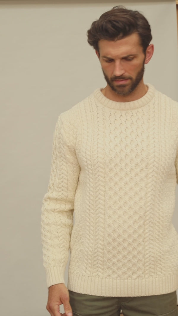 Paul James Mens Fisherman's British Wool Cable Jumper