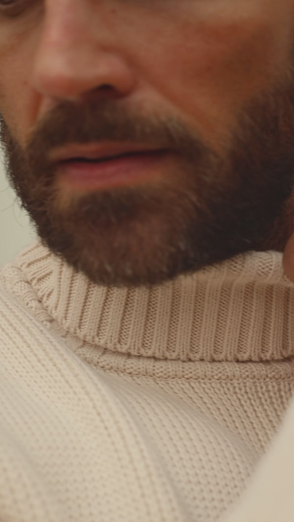 Paul James Mens Heavyweight Cotton Submariner Roll Neck Jumper