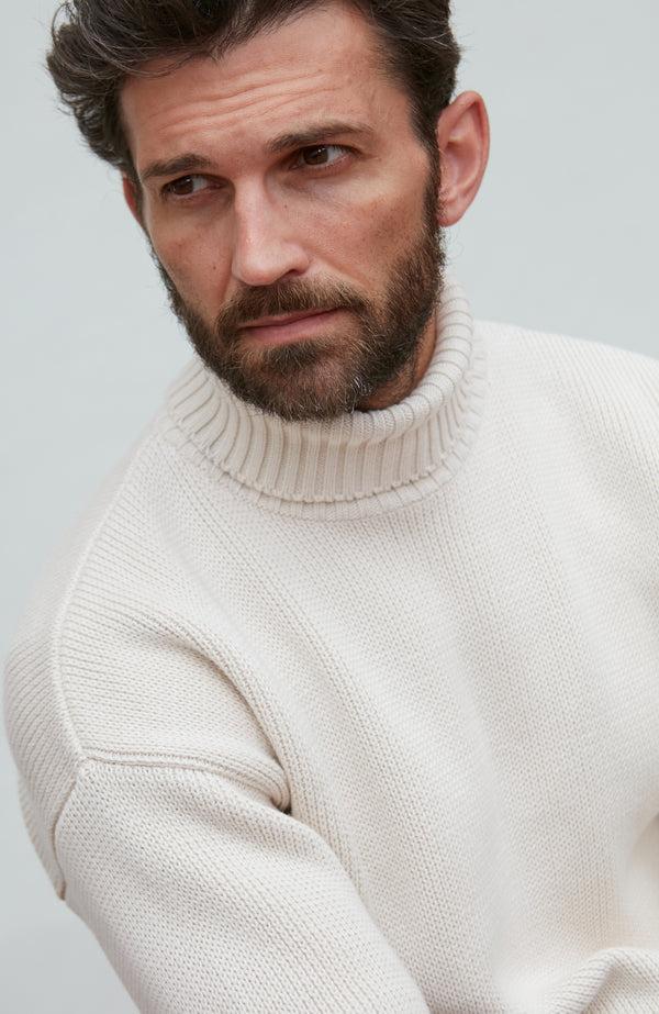 Paul James Mens Heavyweight Cotton Submariner Roll Neck Jumper