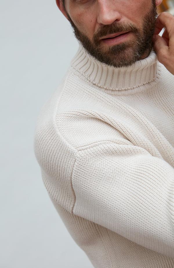 Paul James Mens Heavyweight Cotton Submariner Roll Neck Jumper