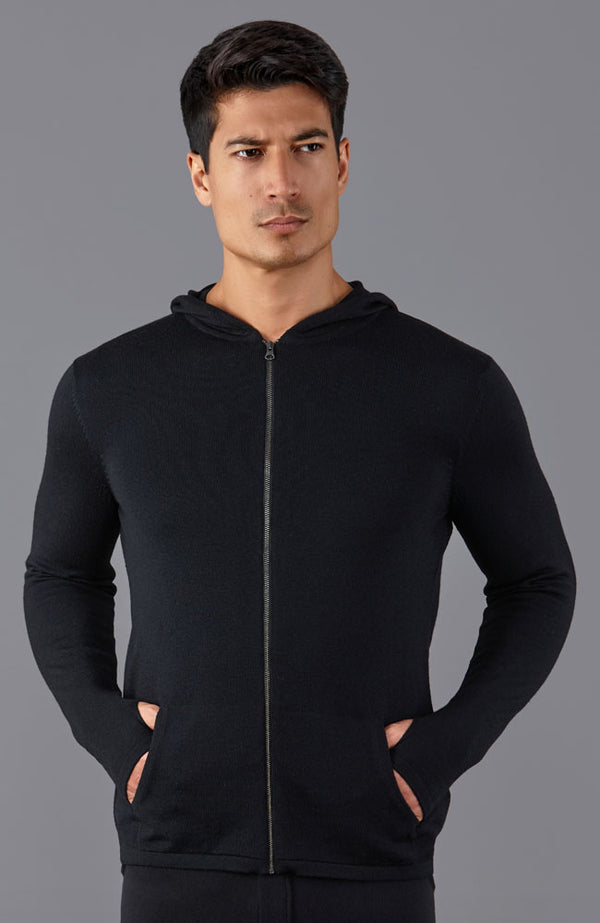 paul james Mens Heavyweight Merino Activewear Hooded Jumper