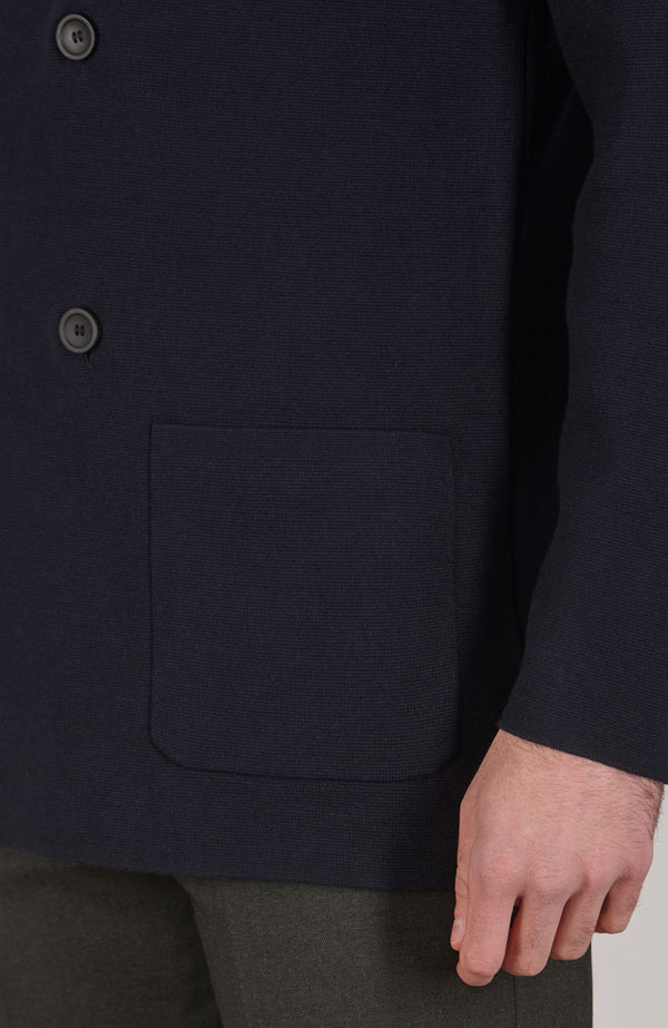 Paul James Mens Lightweight Cotton Double Breasted Knitted Blazer