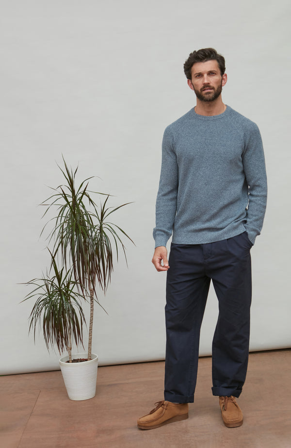 Paul James Mens Lightweight Cotton Fisherman Rib Jumper