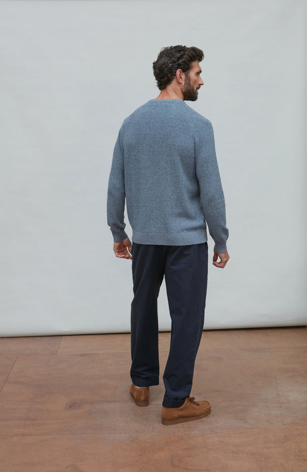 Paul James Mens Lightweight Cotton Fisherman Rib Jumper