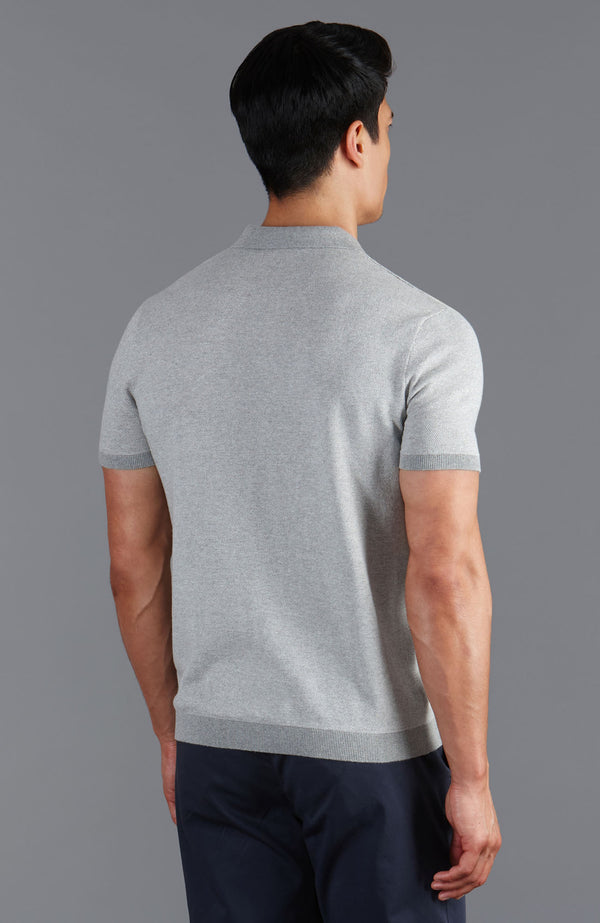 Paul James Mens Lightweight Cotton Honeycomb Buttonless Polo Shirt