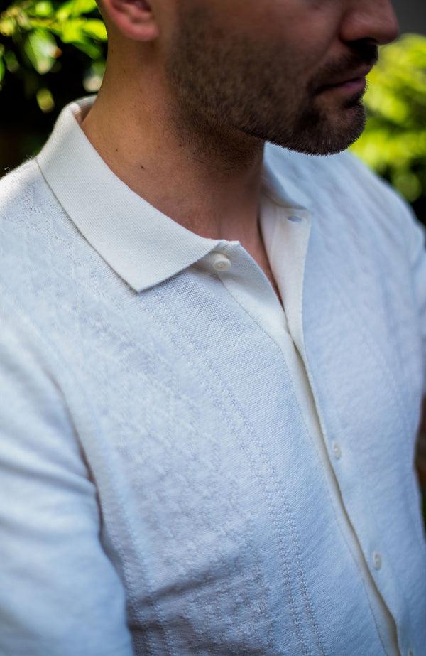 Paul James Mens Lightweight Cotton Linen Patterned Shirt