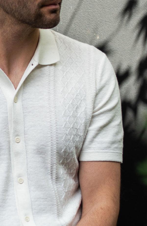 paul james Mens Lightweight Cotton Linen Patterned Shirt