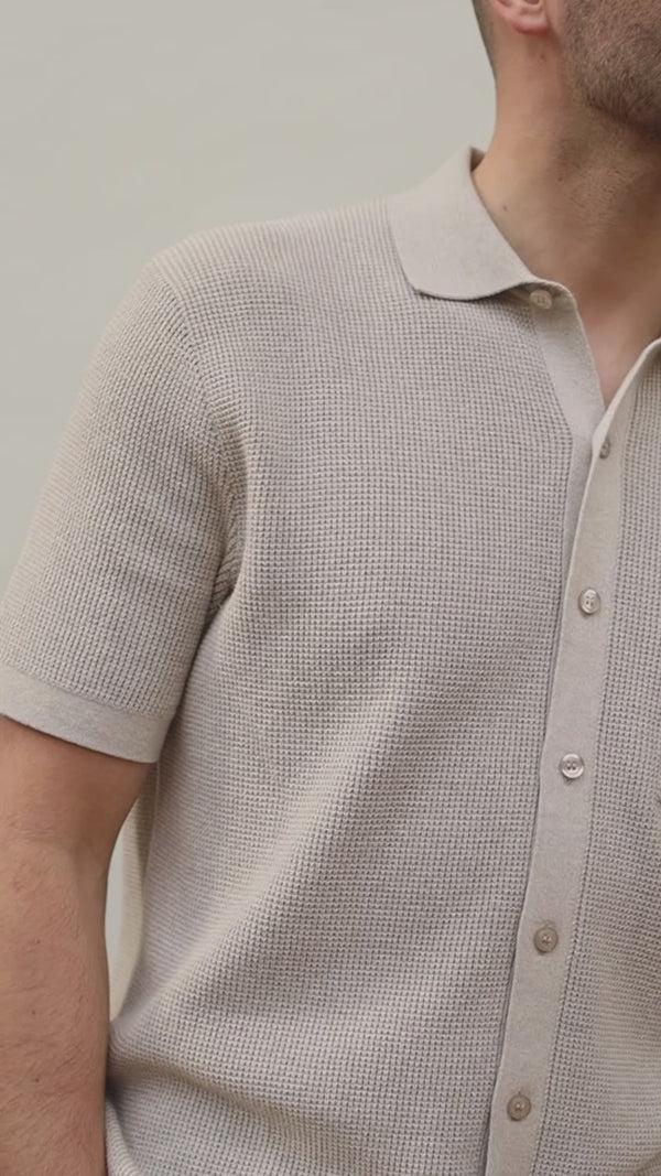 Paul James Mens Lightweight Cotton Waffle Knit Shirt