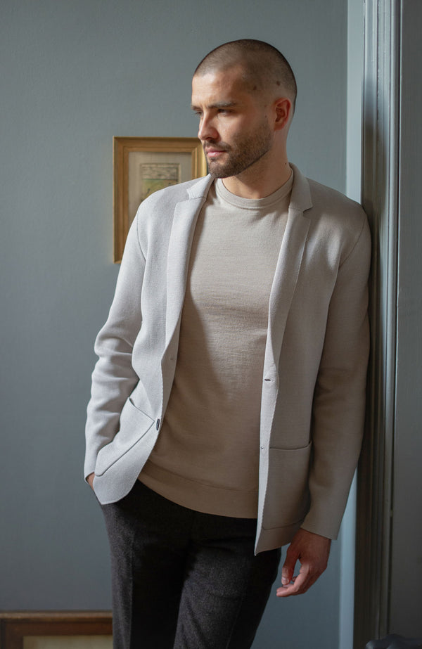 paul james Mens Lightweight Mercerised Cotton Knitted Blazer