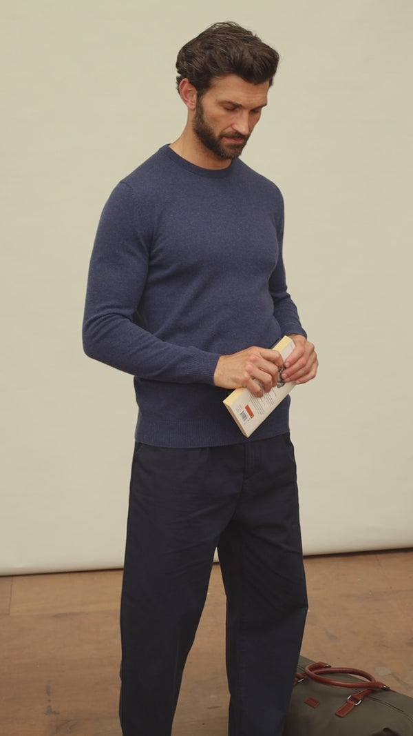 Paul James Mens Lightweight Merino Cashmere Crew Neck Jumper