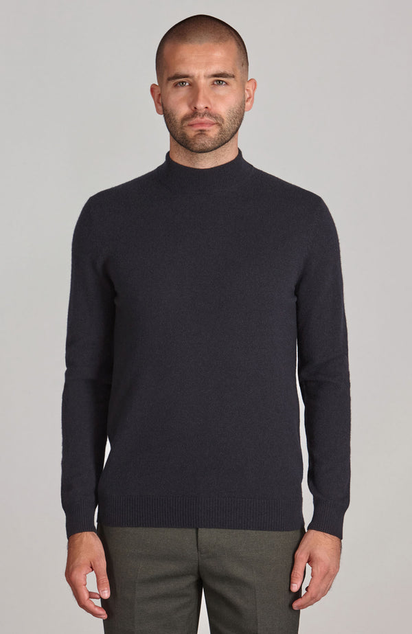 Paul James Mens Lightweight Merino Cashmere Mock Turtle Neck Jumper