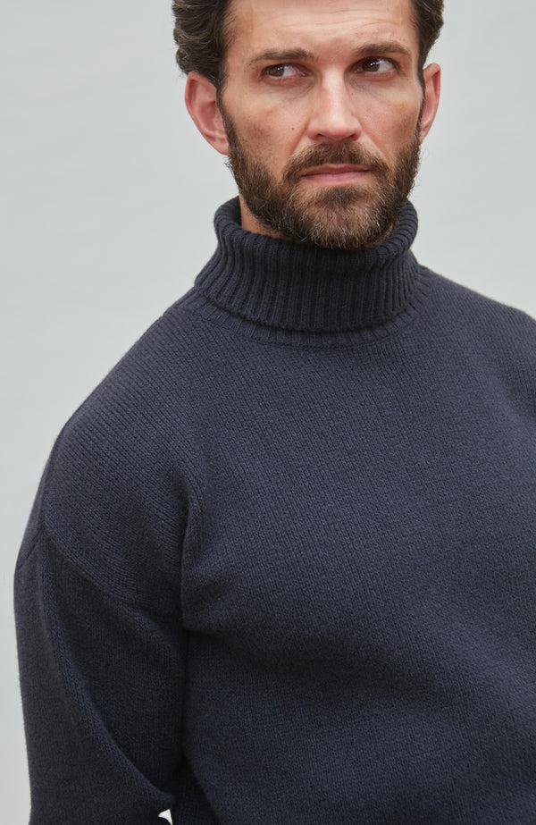 Paul James Mens Merino Cashmere Submariner Roll Neck Jumper