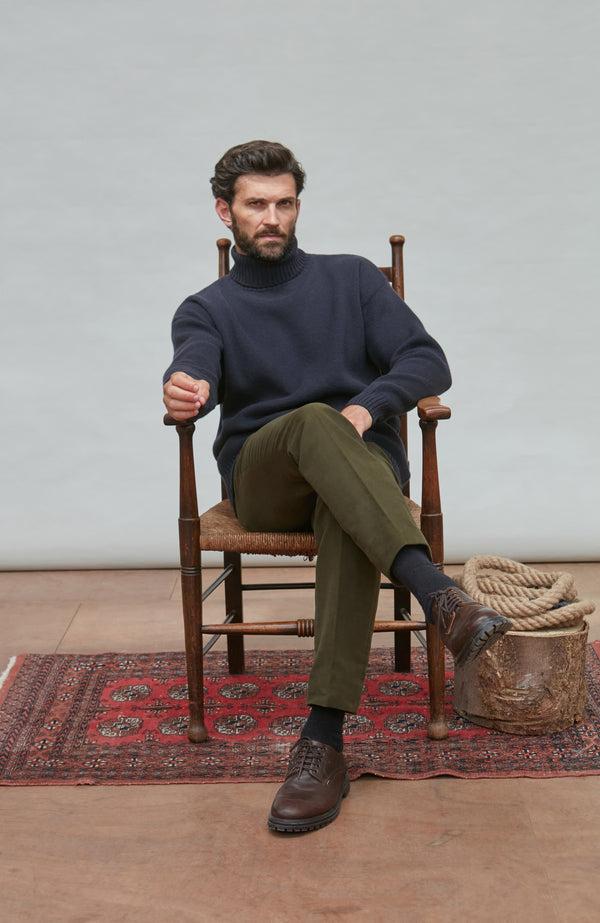 paul james Mens Merino Cashmere Submariner Roll Neck Jumper