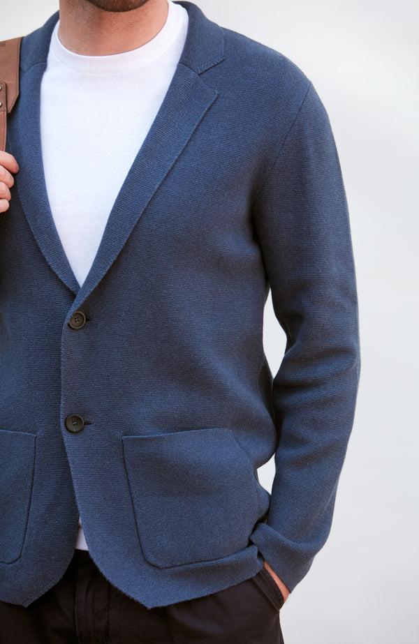 paul james Mens Midweight Cotton Deconstructed Knitted Blazer