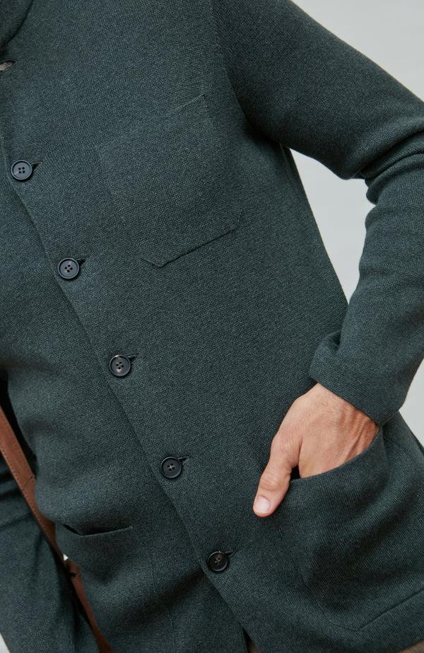 Paul James Mens Midweight Cotton Knitted Nehru Jacket