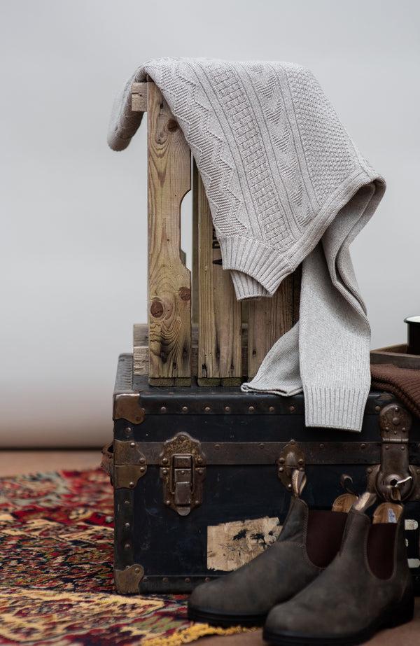 Paul James Mens Midweight Cotton Mock Neck Gansey Jumper