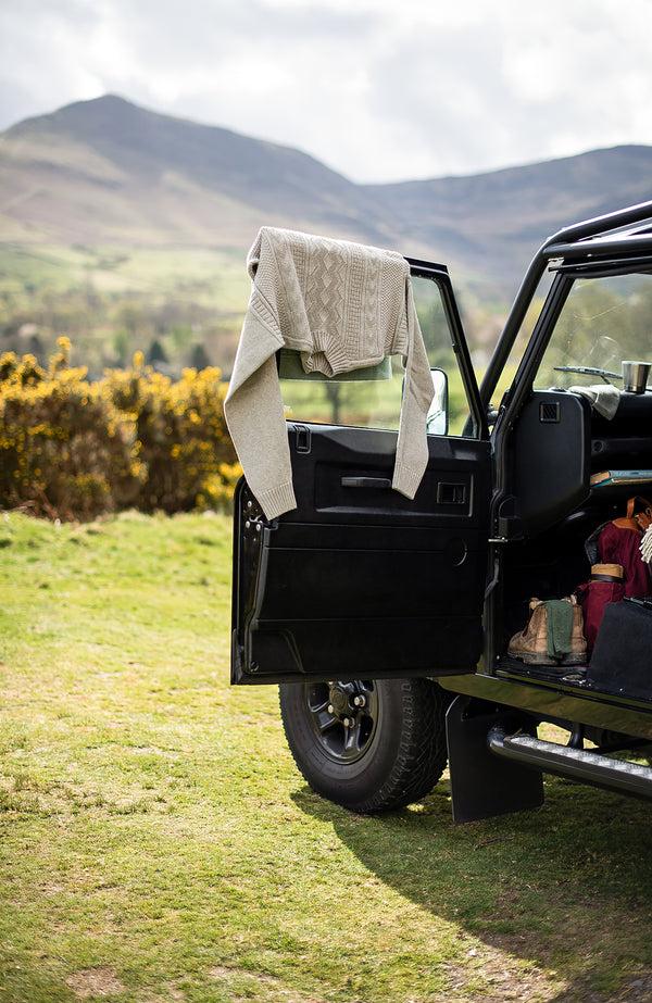 Paul James Mens Midweight Cotton Mock Neck Gansey Jumper