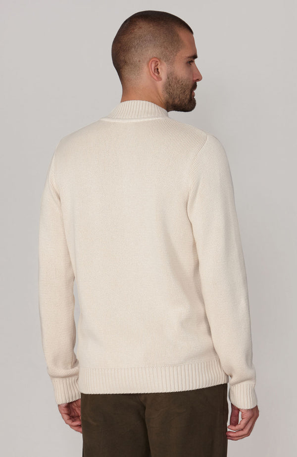Paul James Mens Midweight Cotton Mock Turtleneck Jumper
