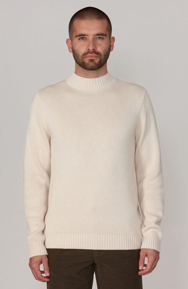paul james Mens Midweight Cotton Mock Turtleneck Jumper