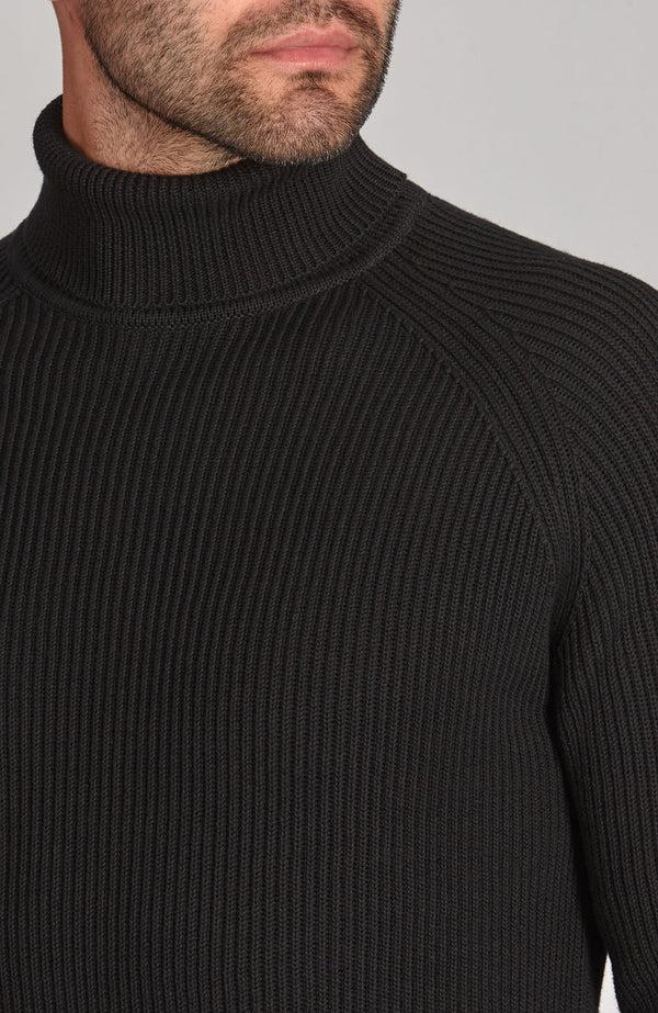 paul james Mens Midweight Cotton Ribbed Roll Neck Jumper