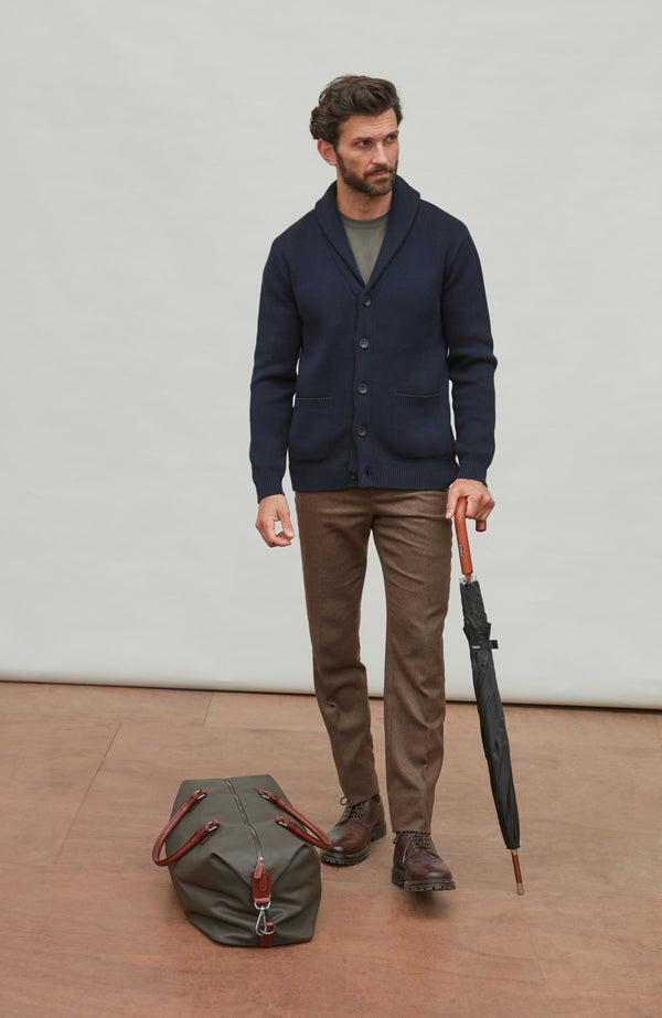 paul james Mens Midweight Cotton Shawl Collar Cardigan