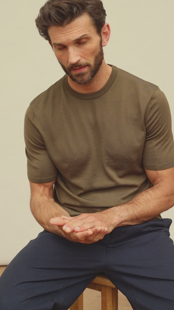 Paul James Mens Superfine Merino Wool Knitted T-Shirt