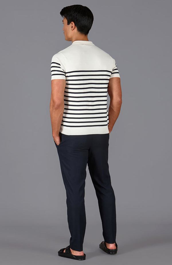 Paul James Mens Ultra Fine Cotton Breton Short Sleeve Polo Shirt