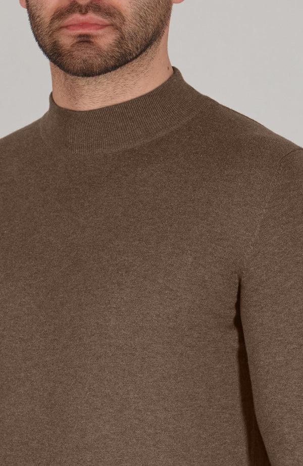 Paul James Mens Ultra Fine Cotton Mock Turtle Neck Jumper