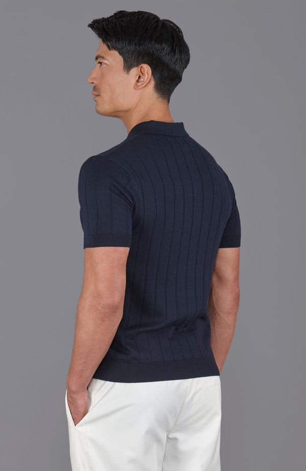 Paul James Mens Ultra Fine Cotton Selection Knit Buttonless Polo Shirt