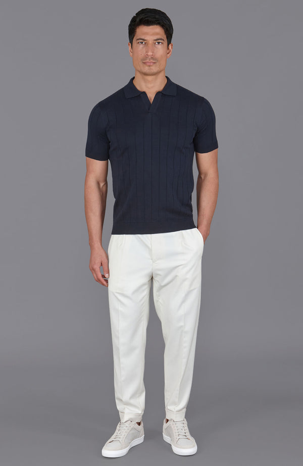 paul james Mens Ultra Fine Cotton Selection Knit Buttonless Polo Shirt