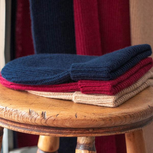 Paul James 100% Cashmere Ribbed Beanie Hat