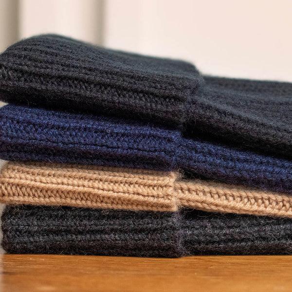 Paul James 100% Cashmere Ribbed Beanie Hat