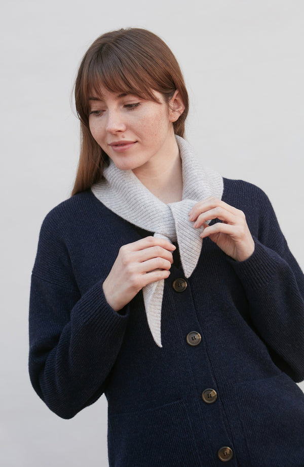 Paul James Lambswool Ribbed Triangle Scarf