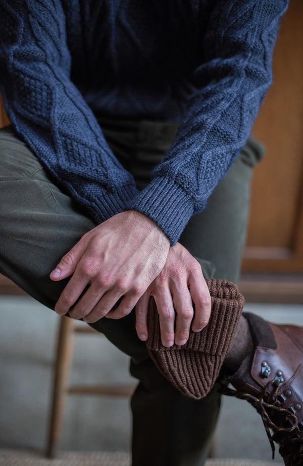 Paul James Mens Chunky Merino Wool Cable Jumper