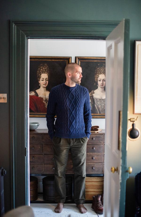 paul james Mens Chunky Merino Wool Cable Jumper