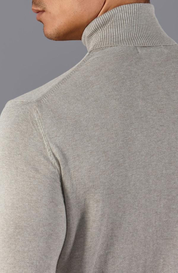 Paul James Mens Ultra Fine Cotton Roll Neck Jumper