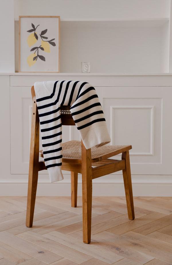 Paul James Womens Cotton Ribbed Breton Jumper