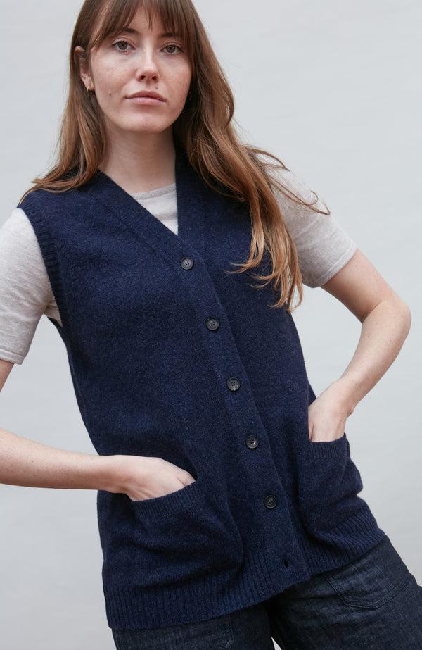 paul james Womens Lambswool V Neck Waistcoat with Pockets