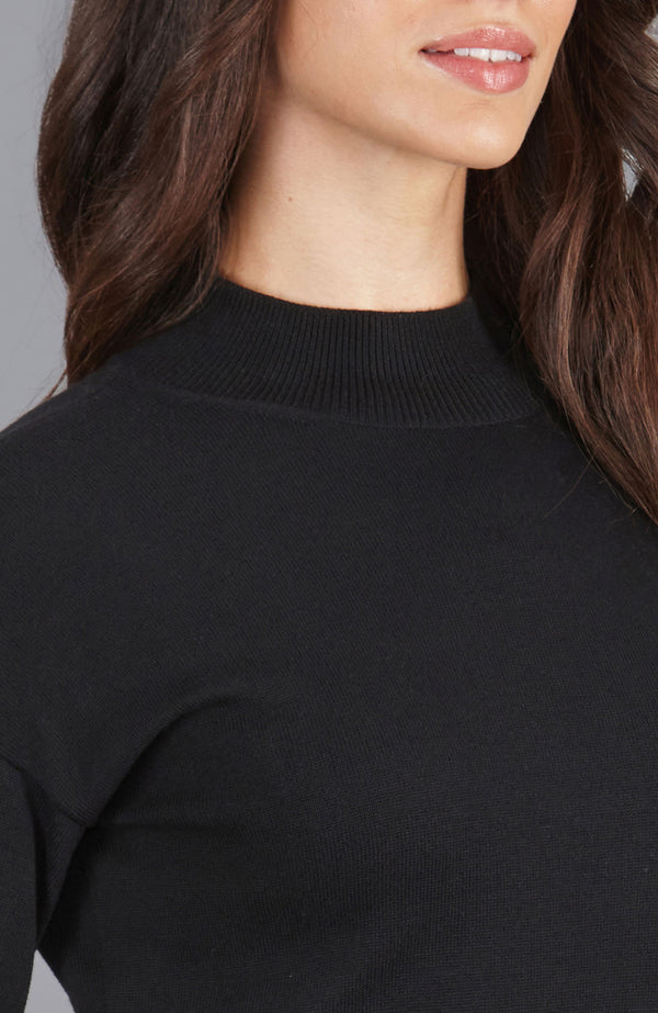 Paul James Womens Lightweight Cotton Mock Neck Dress