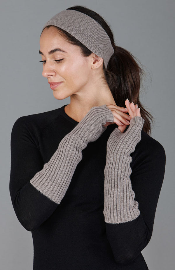 Paul James Womens Merino Activewear Ribbed Fingerless Gloves