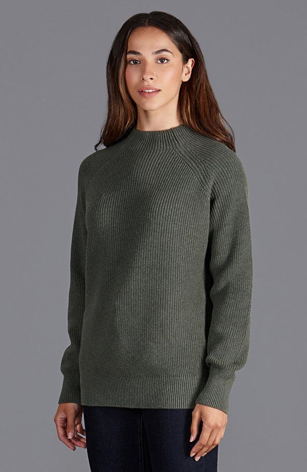 Paul James Womens Pure Cotton High Neck Raglan Jumper